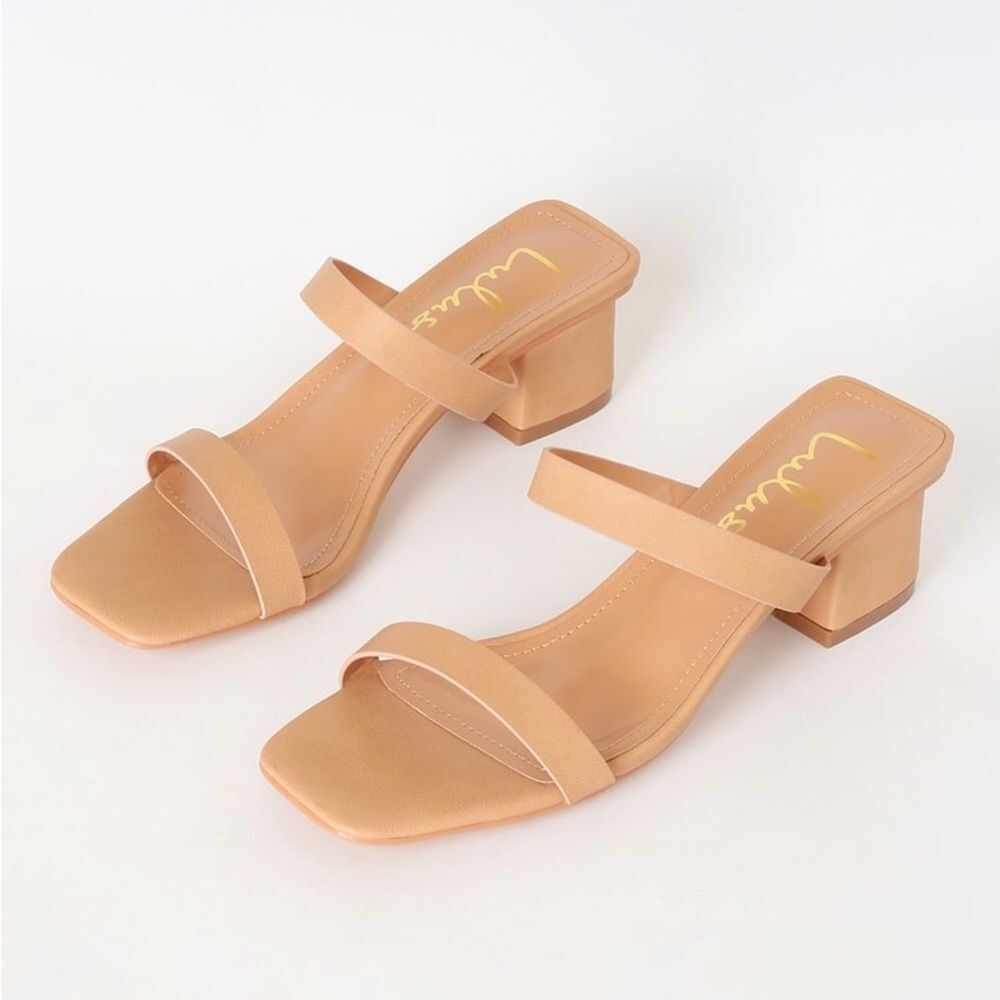 Lulus Fallyn Naked Hazelnut Mules size‎ 9 New in box